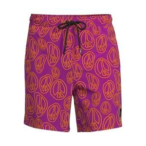 NEFF California Swim Trunk PEACE Sign Purple Men's Swim Shorts Small Brand New